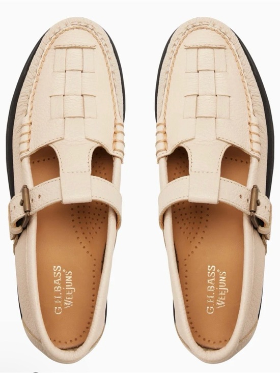 G.H. Bass & Co. Shoes - WOMENS MARY JANE FISHERMAN SUPER LUG WEEJUNS LOAFER - Off White Size 9